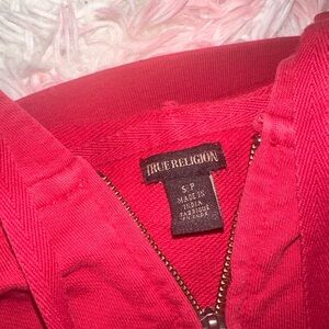 True Religion Red Zip-Up Hoodie